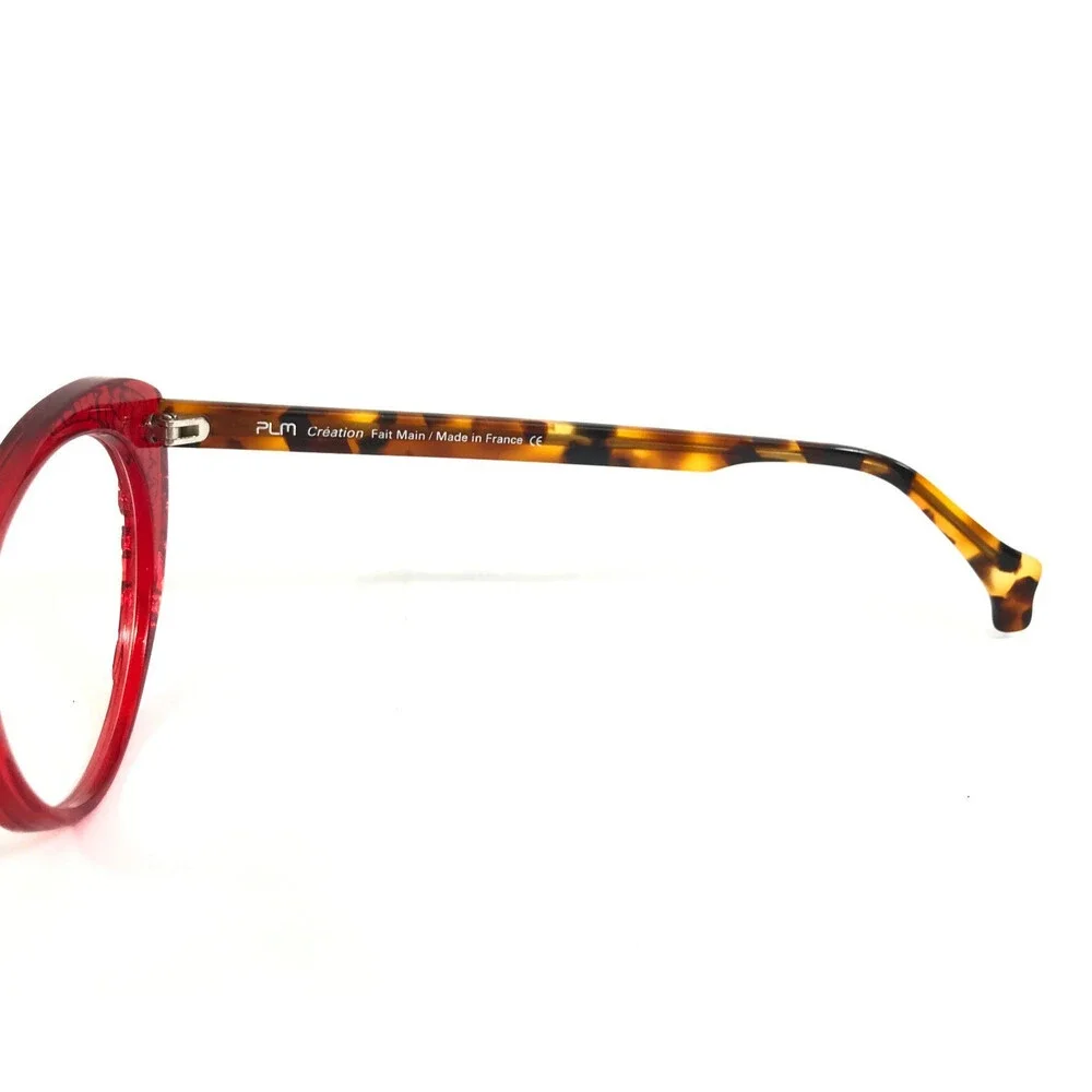 PLM Creation Eyeglasses Frames RE-BELLE VII Red Tortoise Cat Eye 532 54-19-145